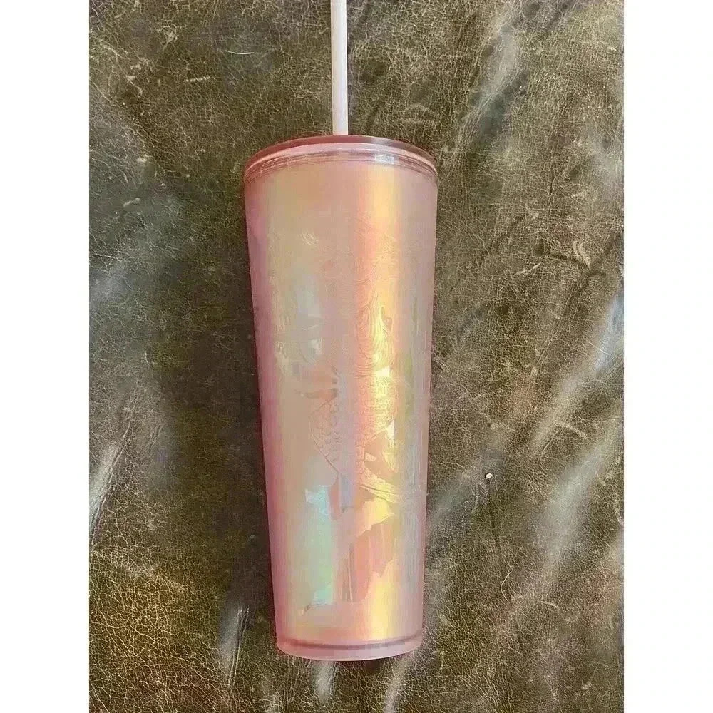 Starbucks 2022 Soft Touch Siren Rose Gold Copper Pink 24oz Venti Tumbler Rare